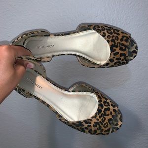 Leopard print slip on shoes